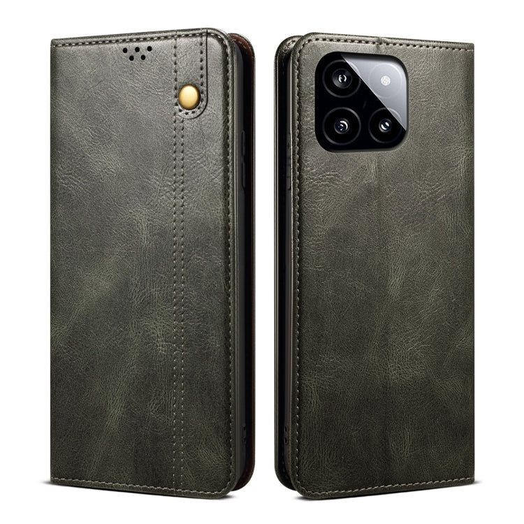 For Xiaomi Redmi K70/K70 Pro Oil Wax Crazy Horse Texture Leather Phone Case(Green) - K70 Pro Cases by PMC Jewellery | Online Shopping South Africa | PMC Jewellery | Buy Now Pay Later Mobicred