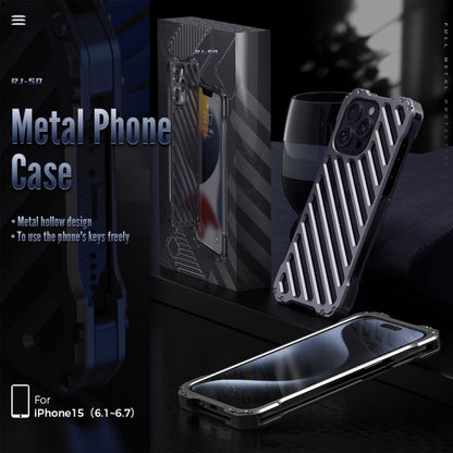 For iPhone 15 Pro R-JUST Breathable Armor Phone Case(Space Grey) - iPhone 15 Pro Cases by R-JUST | Online Shopping South Africa | PMC Jewellery