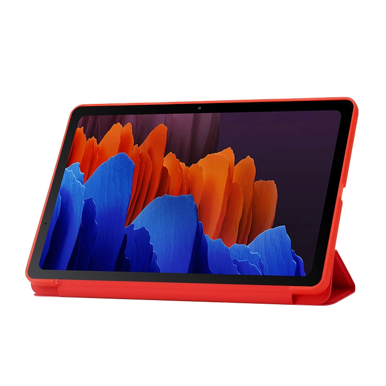 For Samsung Galaxy Tab S9+ / S10+ 3-Fold Holder Silicone Leather Tablet Case(Red) - Galaxy Tab S9+ Cases by PMC Jewellery | Online Shopping South Africa | PMC Jewellery | Buy Now Pay Later Mobicred