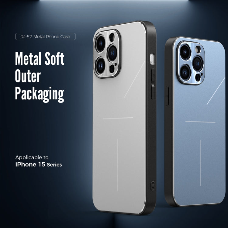 For iPhone 15 Pro Max R-JUST RJ52 3-Line Style Metal TPU Shockproof Phone Case(Silver) - iPhone 15 Pro Max Cases by R-JUST | Online Shopping South Africa | PMC Jewellery