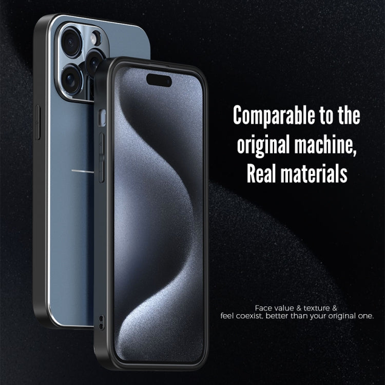 For iPhone 15 Pro Max R-JUST RJ52 3-Line Style Metal TPU Shockproof Phone Case(Blue) - iPhone 15 Pro Max Cases by R-JUST | Online Shopping South Africa | PMC Jewellery