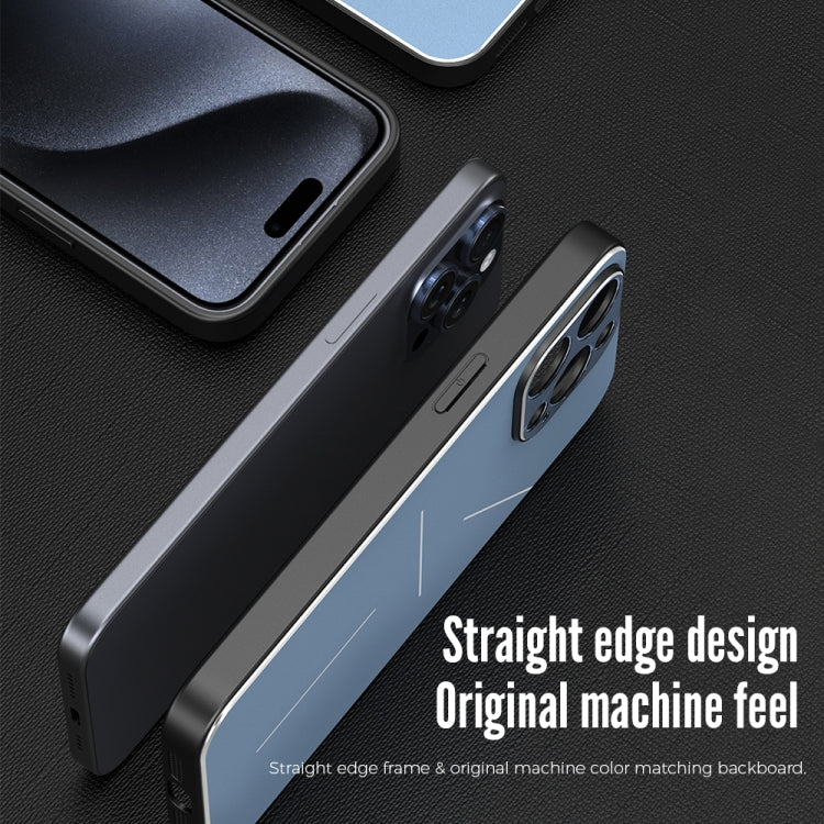 For iPhone 15 R-JUST RJ52 3-Line Style Metal TPU Shockproof Phone Case(Silver) - iPhone 15 Cases by R-JUST | Online Shopping South Africa | PMC Jewellery