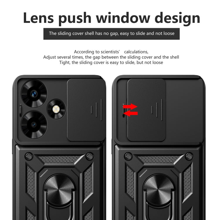 For Infinix Hot 30 Sliding Camera Cover Design TPU+PC Phone Case(Black) - Infinix Cases by PMC Jewellery | Online Shopping South Africa | PMC Jewellery | Buy Now Pay Later Mobicred