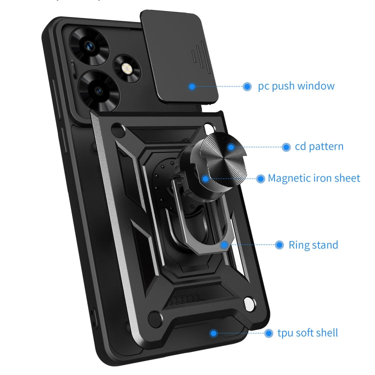 For Infinix Hot 30 Sliding Camera Cover Design TPU+PC Phone Case(Red) - Infinix Cases by PMC TechLife | Online Shopping South Africa | PMC TechLife
