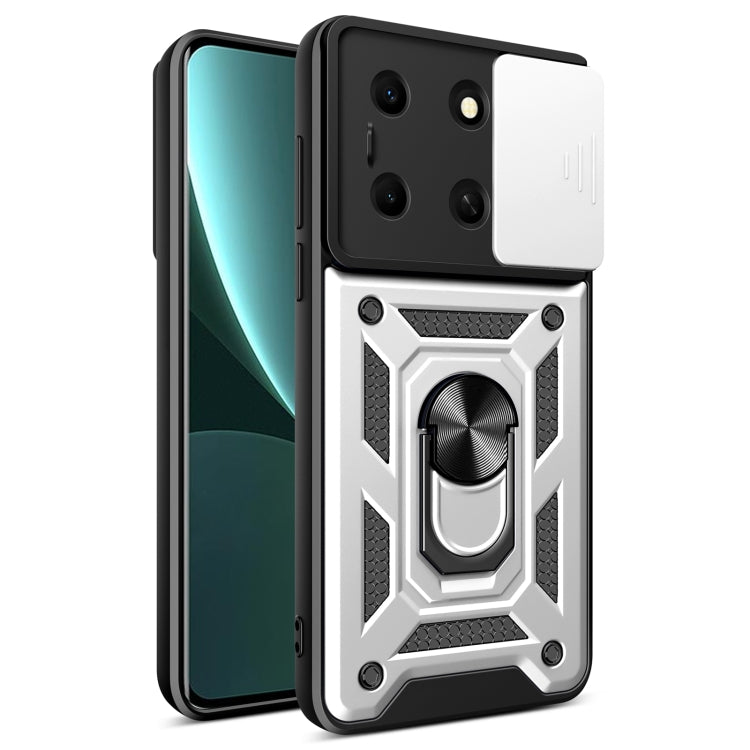 For Infinix Note 30i Sliding Camera Cover Design TPU+PC Phone Case(Silver) - Infinix Cases by PMC Jewellery | Online Shopping South Africa | PMC Jewellery | Buy Now Pay Later Mobicred