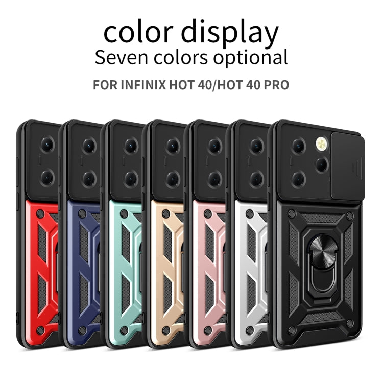 For Infinix Hot 40 / 40 Pro 4G Sliding Camera Cover Design TPU+PC Phone Case(Blue) - Infinix Cases by PMC TechLife | Online Shopping South Africa | PMC TechLife | Buy Now Pay Later Mobicred