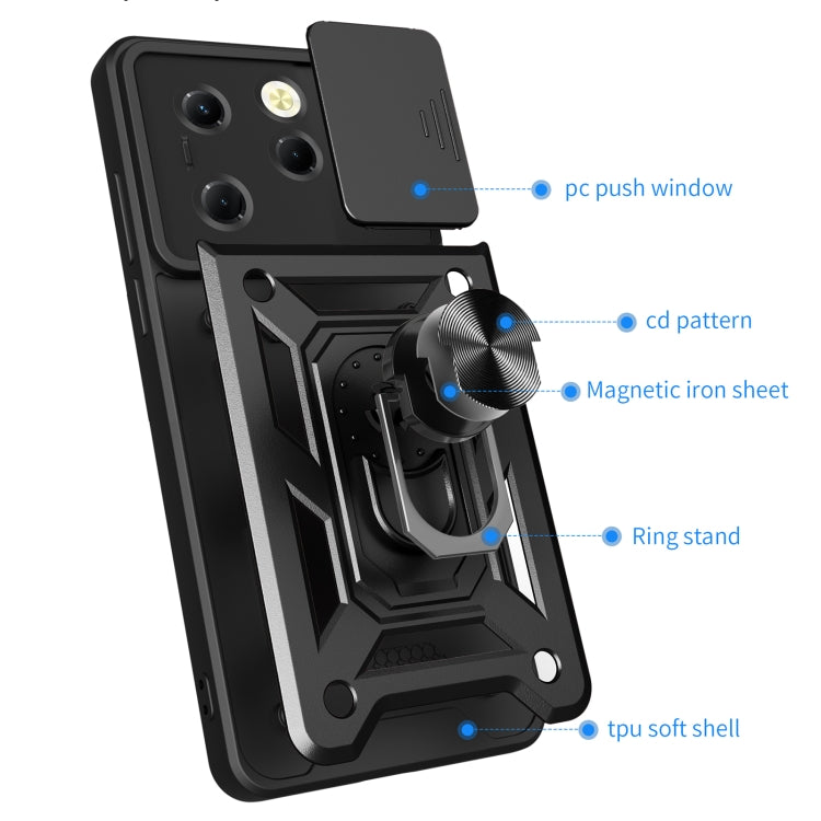For Infinix Hot 40 / 40 Pro 4G Sliding Camera Cover Design TPU+PC Phone Case(Blue) - Infinix Cases by PMC TechLife | Online Shopping South Africa | PMC TechLife | Buy Now Pay Later Mobicred