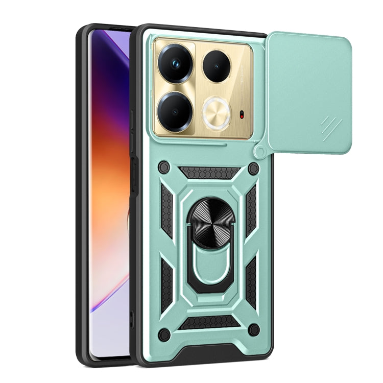 For Infinix Note 40 4G Sliding Camera Cover Design TPU+PC Phone Case(Green) - Infinix Cases by PMC TechLife | Online Shopping South Africa | PMC TechLife | Buy Now Pay Later Mobicred