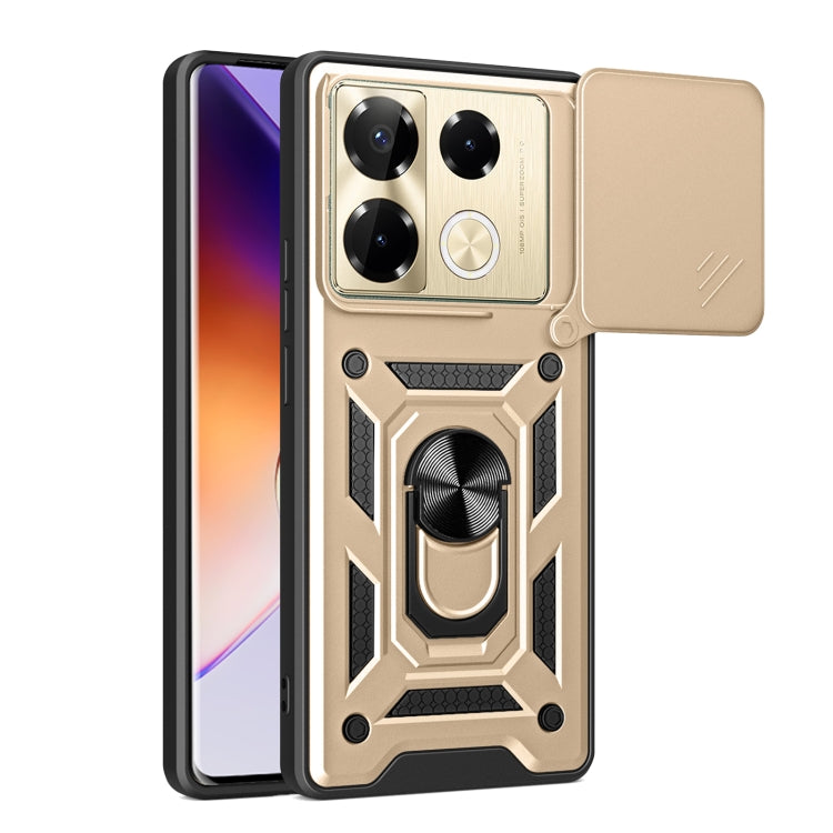 For Infinix Note 40 Pro/40 Pro+ 5G Sliding Camera Cover Design TPU+PC Phone Case(Gold) - Infinix Cases by PMC TechLife | Online Shopping South Africa | PMC TechLife | Buy Now Pay Later Mobicred