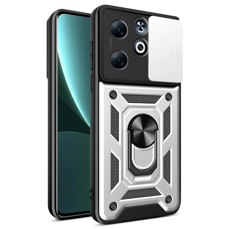 For Infinix Smart 8 Plus / 8 Pro Sliding Camera Cover Design TPU+PC Phone Case(Silver) - Infinix Cases by PMC TechLife | Online Shopping South Africa | PMC TechLife | Buy Now Pay Later Mobicred