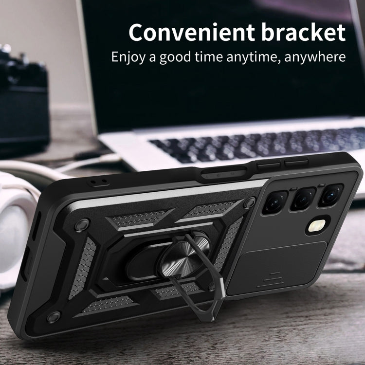 For Infinix Hot 50 4G Sliding Camera Cover Design TPU+PC Phone Case(Green) - free shipping - PMC TechLife - Order now!
