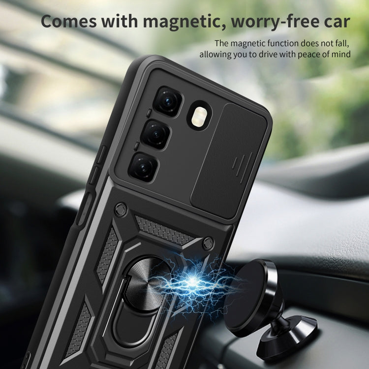 For Infinix Hot 50 4G Sliding Camera Cover Design TPU+PC Phone Case(Silver) - free shipping - PMC TechLife - Order now!