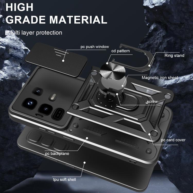 For Infinix Note 50 Pro 4G Sliding Camera Cover Design TPU+PC Phone Case(Black) - free shipping - PMC TechLife - Order now!