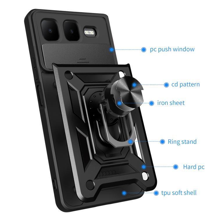 For Infinix Smart 10 Plus 4G Sliding Camera Cover Design TPU+PC Phone Case(Silver) - free shipping - PMC TechLife - Order now!