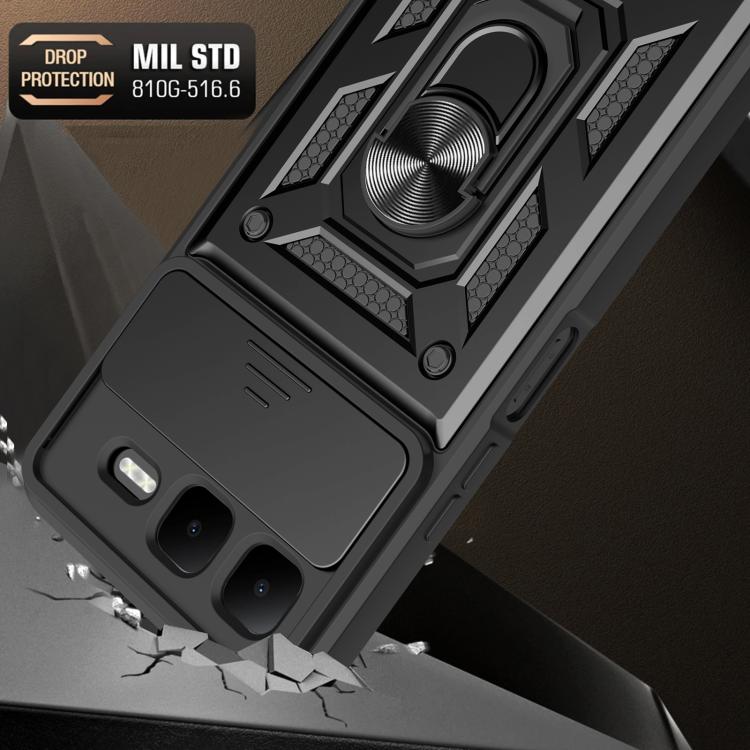 For Infinix Smart 10 Plus 4G Sliding Camera Cover Design TPU+PC Phone Case(Silver) - free shipping - PMC TechLife - Order now!