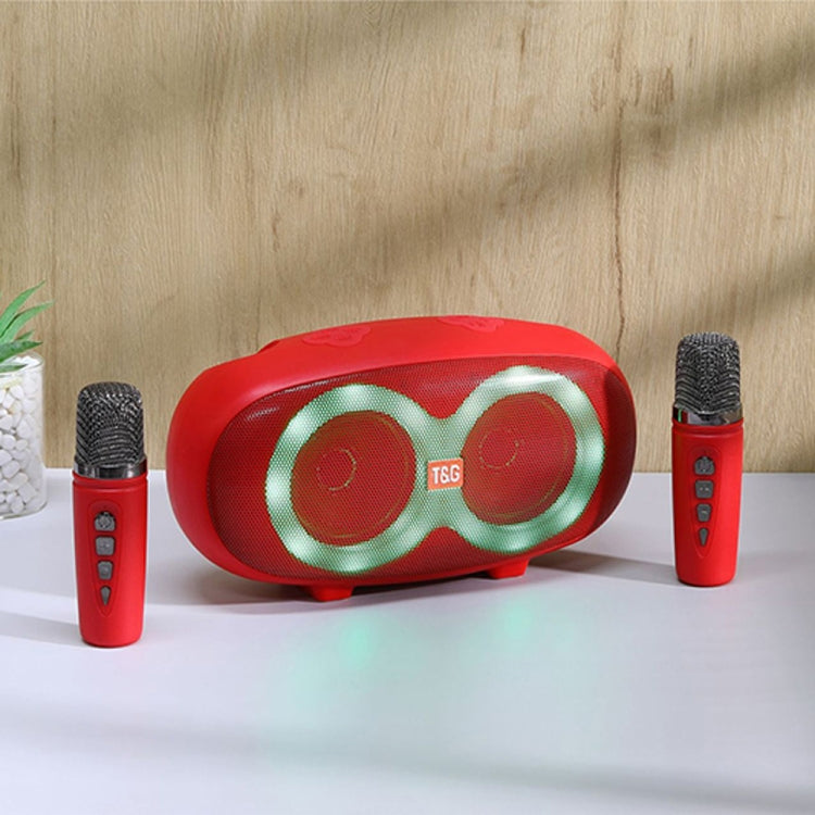 T&G TG542 LED Flash Wireless Bluetooth Karaoke Speaker with Microphone(Red) - Desktop Speaker by T&G | Online Shopping South Africa | PMC Jewellery | Buy Now Pay Later Mobicred