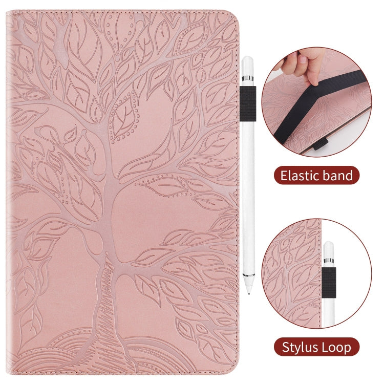 For Honor Pad 9 Tree Life Series Embossed Leather Tablet Case(Rose Gold) - Honor by PMC TechLife | Online Shopping South Africa | PMC TechLife | Buy Now Pay Later Mobicred