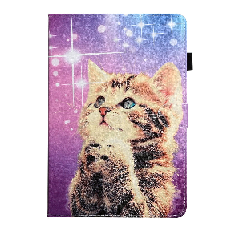 For 10 inch Universal Tablet PC Colored Drawing Pattern Horizontal Flip PU Leather Case with Holder & Card Slot(Starry Cat) - free shipping - PMC TechLife - Order now!