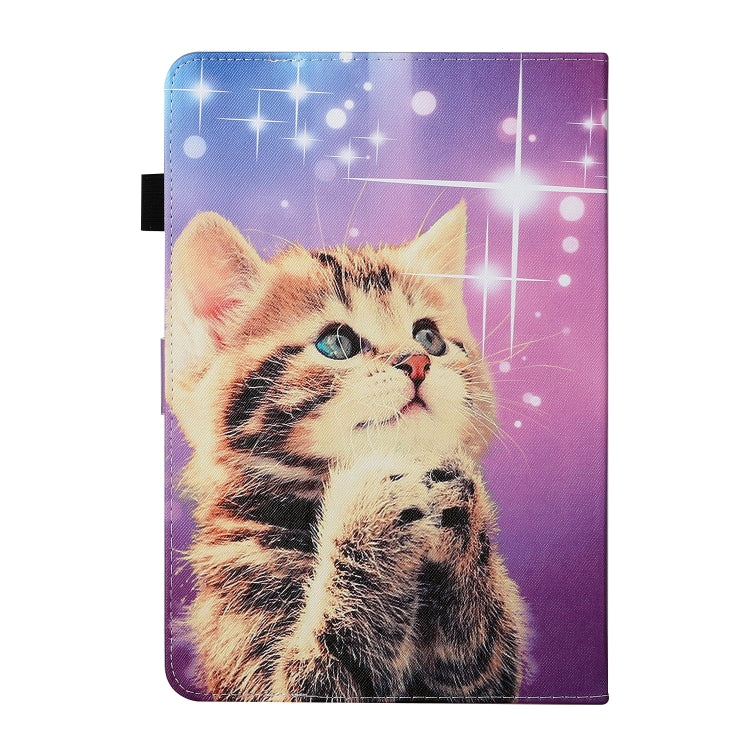 For 10 inch Universal Tablet PC Colored Drawing Pattern Horizontal Flip PU Leather Case with Holder & Card Slot(Starry Cat) - free shipping - PMC TechLife - Order now!