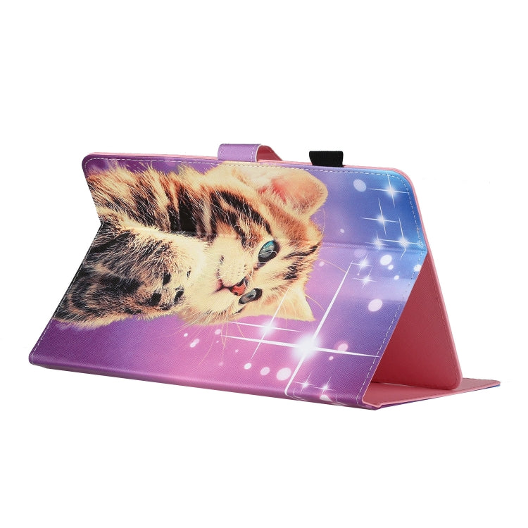For 10 inch Universal Tablet PC Colored Drawing Pattern Horizontal Flip PU Leather Case with Holder & Card Slot(Starry Cat) - free shipping - PMC TechLife - Order now!