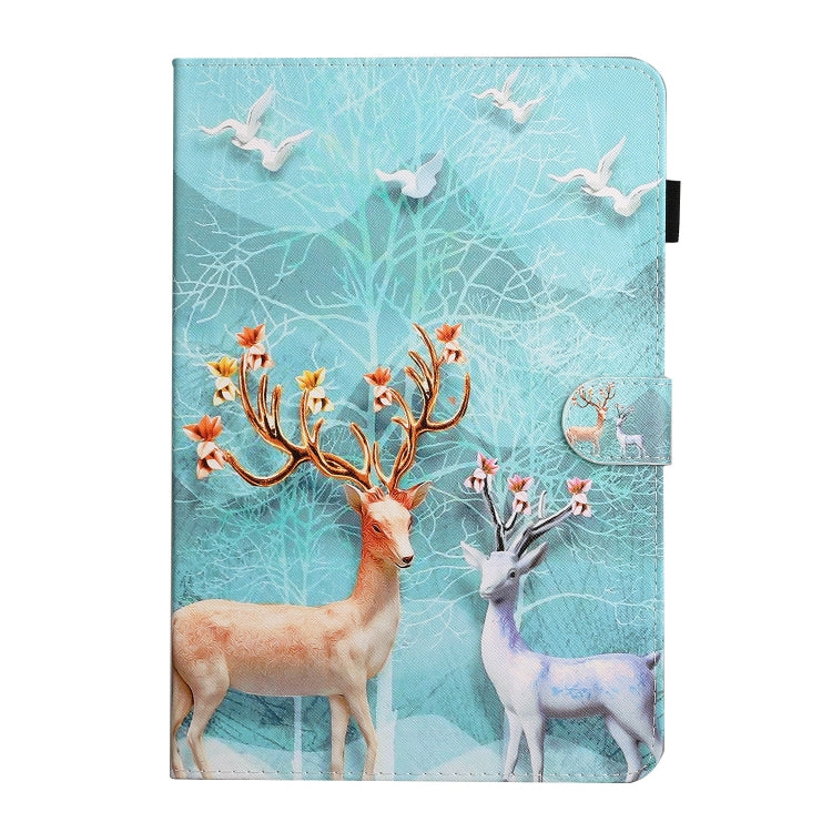 For 10 inch Universal Tablet PC Colored Drawing Pattern Horizontal Flip PU Leather Case with Holder & Card Slot(Sika Deer) - 10 - 11 inch by PMC TechLife | Online Shopping South Africa | PMC TechLife | Buy Now Pay Later Mobicred