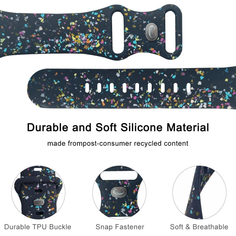 For Apple Watch 42mm Floral Silicone Watch Band(Blue) - Watch Bands by PMC TechLife | Online Shopping South Africa | PMC TechLife