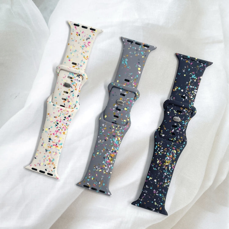 For Apple Watch 42mm Floral Silicone Watch Band(Blue) - Watch Bands by PMC TechLife | Online Shopping South Africa | PMC TechLife