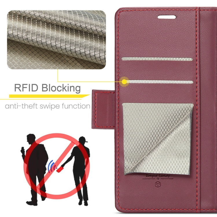 For Huawei Mate 60 Pro / 60 Pro+ CaseMe 023 Butterfly Buckle Litchi Texture RFID Anti-theft Leather Phone Case(Wine Red) - Huawei Cases by CaseMe | Online Shopping South Africa | PMC Jewellery | Buy Now Pay Later Mobicred