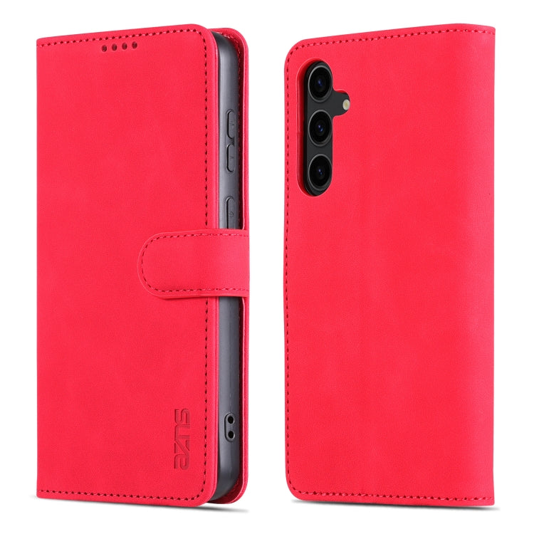 For Samsung Galaxy S24 5G AZNS Skin Feel Calf Texture Flip Leather Phone Case(Red) - Galaxy S24 5G Cases by AZNS | Online Shopping South Africa | PMC Jewellery | Buy Now Pay Later Mobicred