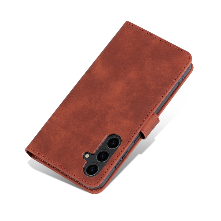 For Samsung Galaxy S24 5G AZNS Skin Feel Calf Texture Flip Leather Phone Case(Brown) - Galaxy S24 5G Cases by AZNS | Online Shopping South Africa | PMC Jewellery | Buy Now Pay Later Mobicred