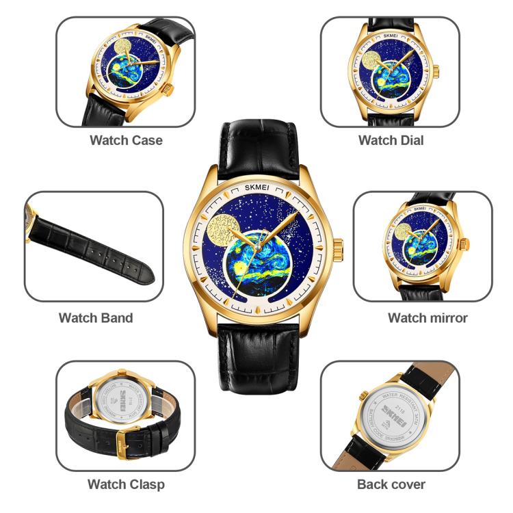 SKMEI 2115 Multifunctional Men Outdoor 30M Waterproof Moon Phase Quartz Watch(Silver) - free shipping - PMC TechLife - Order now!