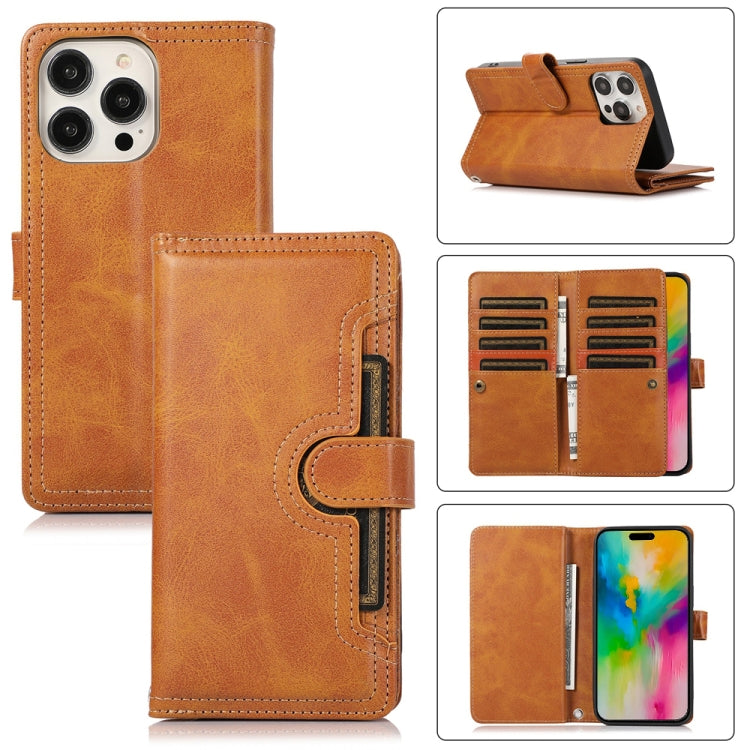 For iPhone 16 Pro Max Wristband Card Slot Leather Phone Case(Brown) - iPhone 16 Pro Max Cases by PMC Jewellery | Online Shopping South Africa | PMC Jewellery | Buy Now Pay Later Mobicred