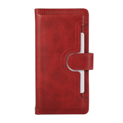 For iPhone 16 Plus Wristband Card Slot Leather Phone Case(Red) - iPhone 16 Plus Cases by PMC Jewellery | Online Shopping South Africa | PMC Jewellery | Buy Now Pay Later Mobicred