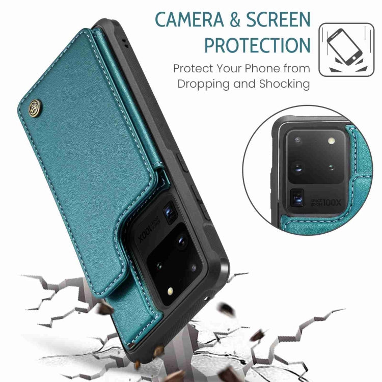 For Samsung Galaxy S20 Ultra CaseMe C22 Card Slots Holder RFID Anti-theft Phone Case(Blue Green) - Galaxy Phone Cases by CaseMe | Online Shopping South Africa | PMC Jewellery | Buy Now Pay Later Mobicred