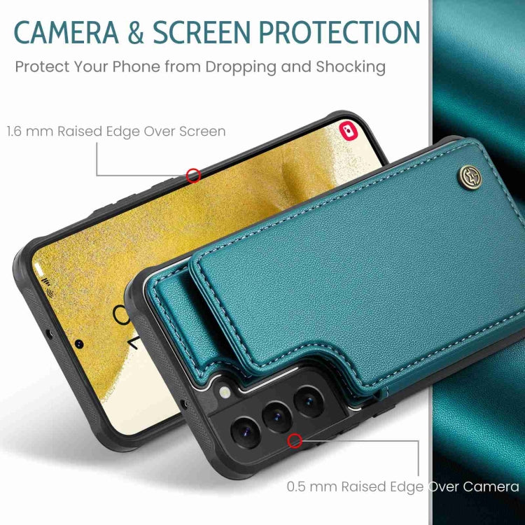 For Samsung Galaxy S22+ 5G CaseMe C22 Card Slots Holder RFID Anti-theft Phone Case(Blue Green) - Galaxy S22+ 5G Cases by CaseMe | Online Shopping South Africa | PMC Jewellery | Buy Now Pay Later Mobicred