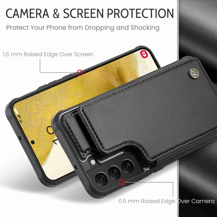 For Samsung Galaxy S22+ 5G CaseMe C22 Card Slots Holder RFID Anti-theft Phone Case(Black) - free shipping - PMC Jewellery - Order now!