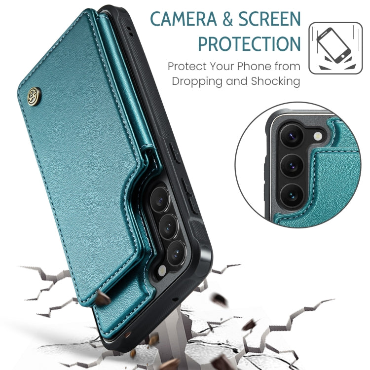 For Samsung Galaxy S23+ 5G CaseMe C22 Card Slots Holder RFID Anti-theft Phone Case(Blue Green) - Galaxy S23+ 5G Cases by CaseMe | Online Shopping South Africa | PMC Jewellery | Buy Now Pay Later Mobicred