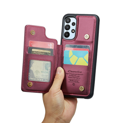 For Samsung Galaxy A23 CaseMe C22 Card Slots Holder RFID Anti-theft Phone Case(Wine Red) - Galaxy Phone Cases by CaseMe | Online Shopping South Africa | PMC Jewellery | Buy Now Pay Later Mobicred