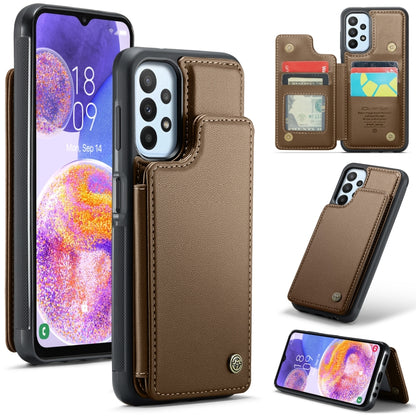 For Samsung Galaxy A23 CaseMe C22 Card Slots Holder RFID Anti-theft Phone Case(Brown) - Galaxy Phone Cases by CaseMe | Online Shopping South Africa | PMC Jewellery | Buy Now Pay Later Mobicred