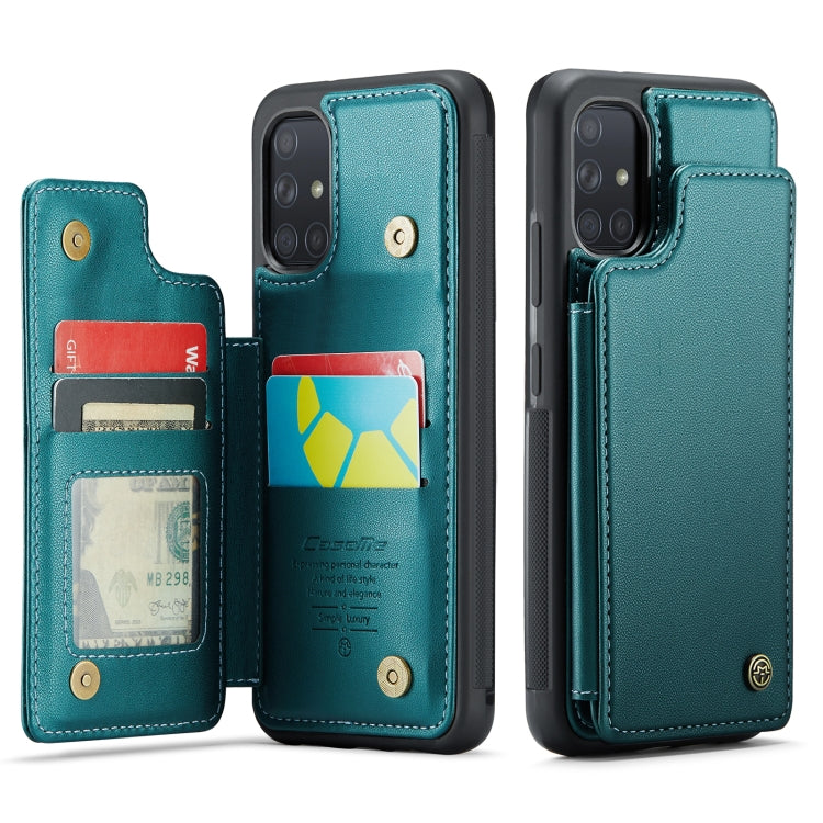 For Samsung Galaxy A51 4G CaseMe C22 Card Slots Holder RFID Anti-theft Phone Case(Blue Green) - Galaxy Phone Cases by CaseMe | Online Shopping South Africa | PMC Jewellery | Buy Now Pay Later Mobicred