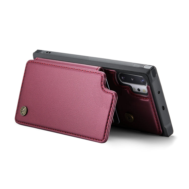 For Samsung Galaxy Note10+ 5G CaseMe C22 Card Slots Holder RFID Anti-theft Phone Case(Wine Red) - Galaxy Phone Cases by CaseMe | Online Shopping South Africa | PMC Jewellery | Buy Now Pay Later Mobicred