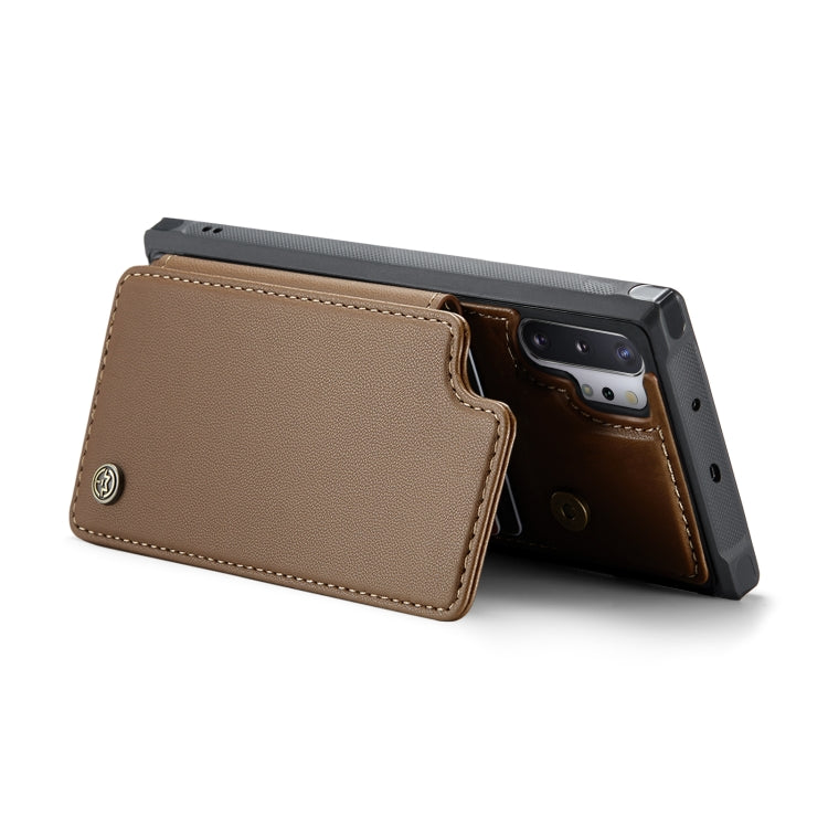 For Samsung Galaxy Note10+ 5G CaseMe C22 Card Slots Holder RFID Anti-theft Phone Case(Brown) - Galaxy Phone Cases by CaseMe | Online Shopping South Africa | PMC Jewellery | Buy Now Pay Later Mobicred