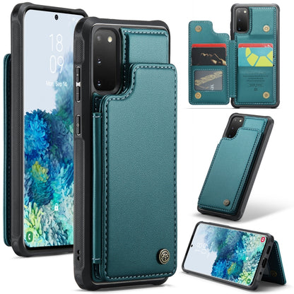 For Samsung Galaxy S20 CaseMe C22 Card Slots Holder RFID Anti-theft Phone Case(Blue Green) - Galaxy Phone Cases by CaseMe | Online Shopping South Africa | PMC Jewellery | Buy Now Pay Later Mobicred