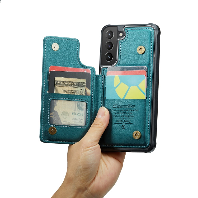 For Samsung Galaxy S21+ 5G CaseMe C22 Card Slots Holder RFID Anti-theft Phone Case(Blue Green) - Galaxy S21+ 5G Cases by CaseMe | Online Shopping South Africa | PMC Jewellery | Buy Now Pay Later Mobicred