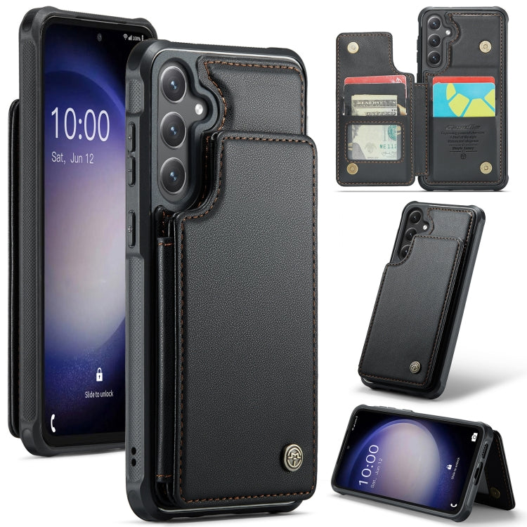 For Samsung Galaxy S23 FE 5G CaseMe C22 Card Slots Holder RFID Anti-theft Phone Case(Black) - free shipping - PMC Jewellery - Order now!