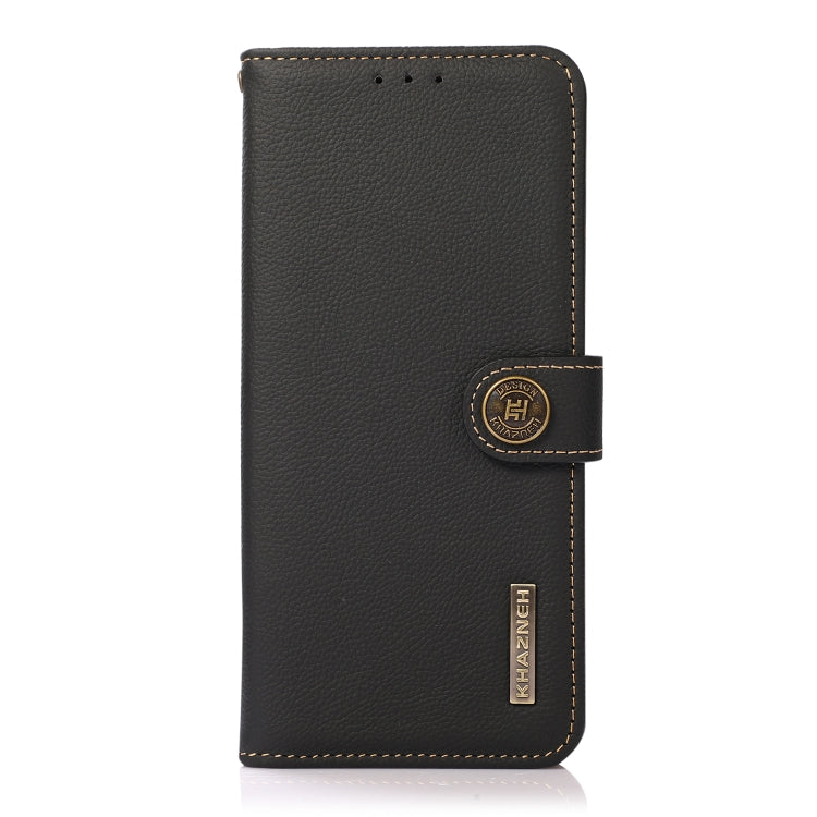 For Huawei Mate 60 KHAZNEH Custer Genuine Leather RFID Phone Case(Black) - Huawei Cases by PMC TechLife | Online Shopping South Africa | PMC TechLife | Buy Now Pay Later Mobicred