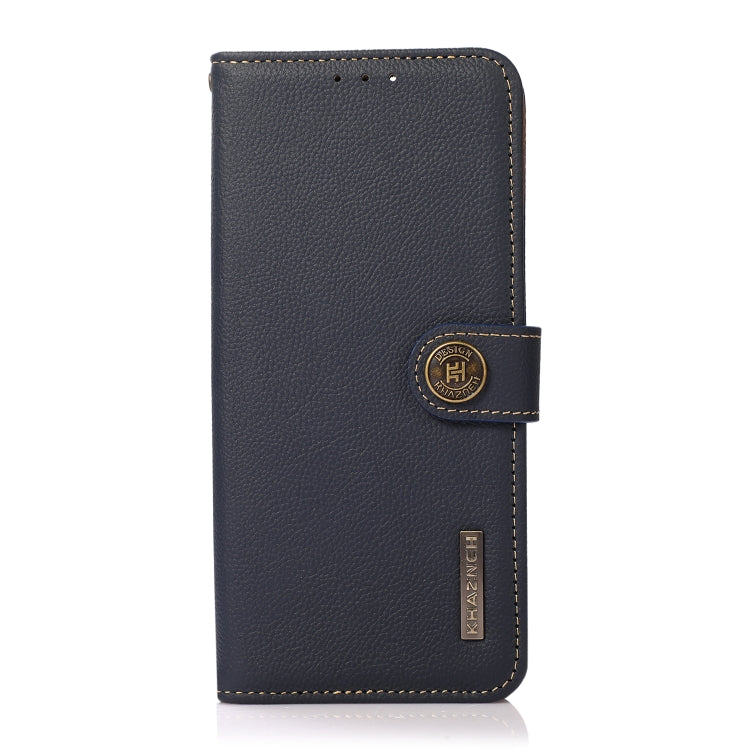 For Huawei Mate 60 Pro KHAZNEH Custer Genuine Leather RFID Phone Case(Blue) - Huawei Cases by PMC TechLife | Online Shopping South Africa | PMC TechLife | Buy Now Pay Later Mobicred