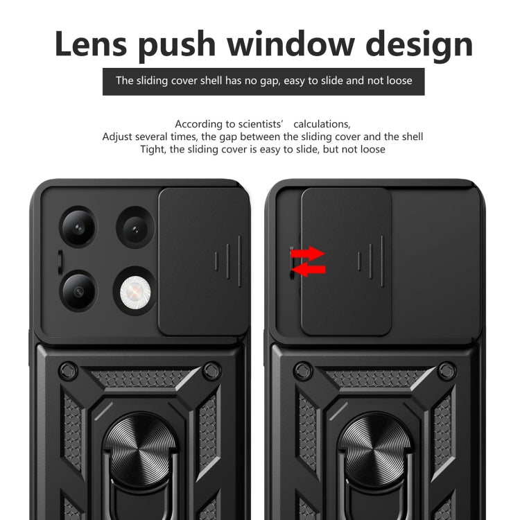 For Xiaomi Redmi Note 13 4G Global Sliding Camera Cover Design TPU Hybrid PC Phone Case(Black) - Note 13 Cases by PMC TechLife | Online Shopping South Africa | PMC TechLife | Buy Now Pay Later Mobicred