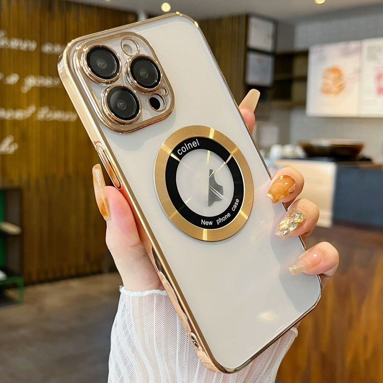 For iPhone 13 Pro Max Transparent Electroplated PC MagSafe Phone Case(Gold) - free shipping - PMC TechLife - Order now!