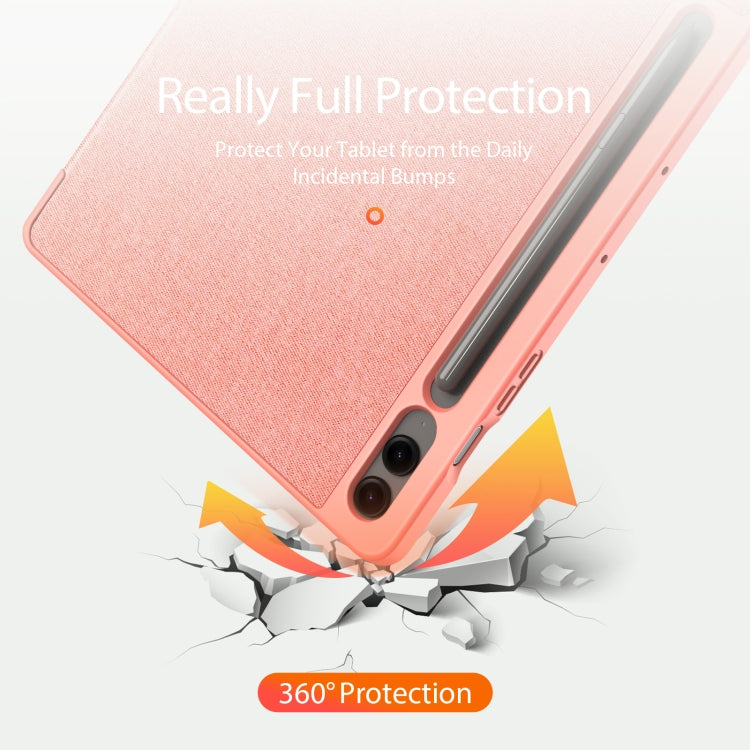 For Samsung Galaxy Tab S9 FE+ DUX DUCIS Domo Series Magnetic Flip Leather Tablet Case(Pink) - Galaxy Tab S9 FE+ by DUX DUCIS | Online Shopping South Africa | PMC Jewellery | Buy Now Pay Later Mobicred